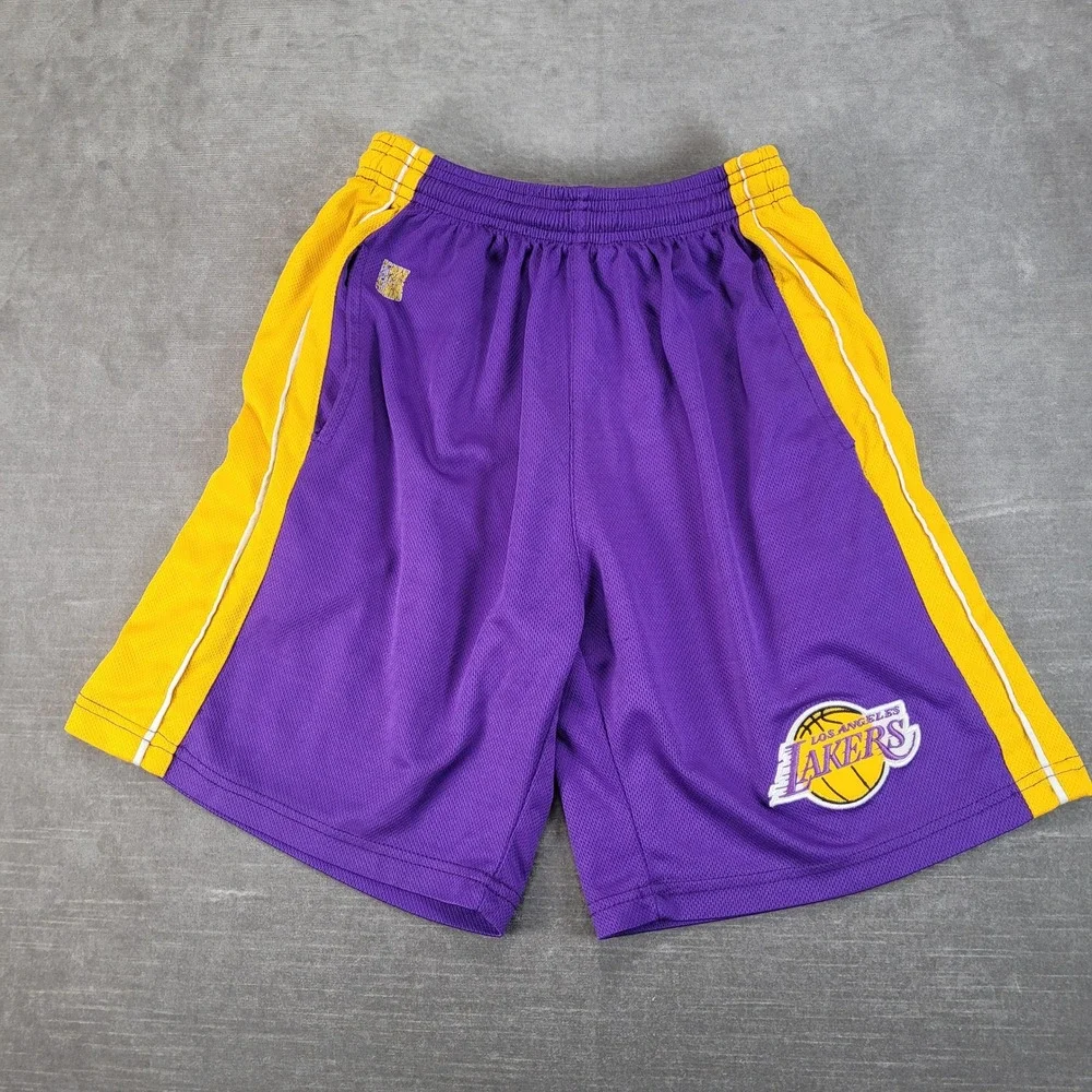 NBA Hardwood Classics Los Angeles Lakers‎ Mesh Basketball Shorts Boys Med Purple